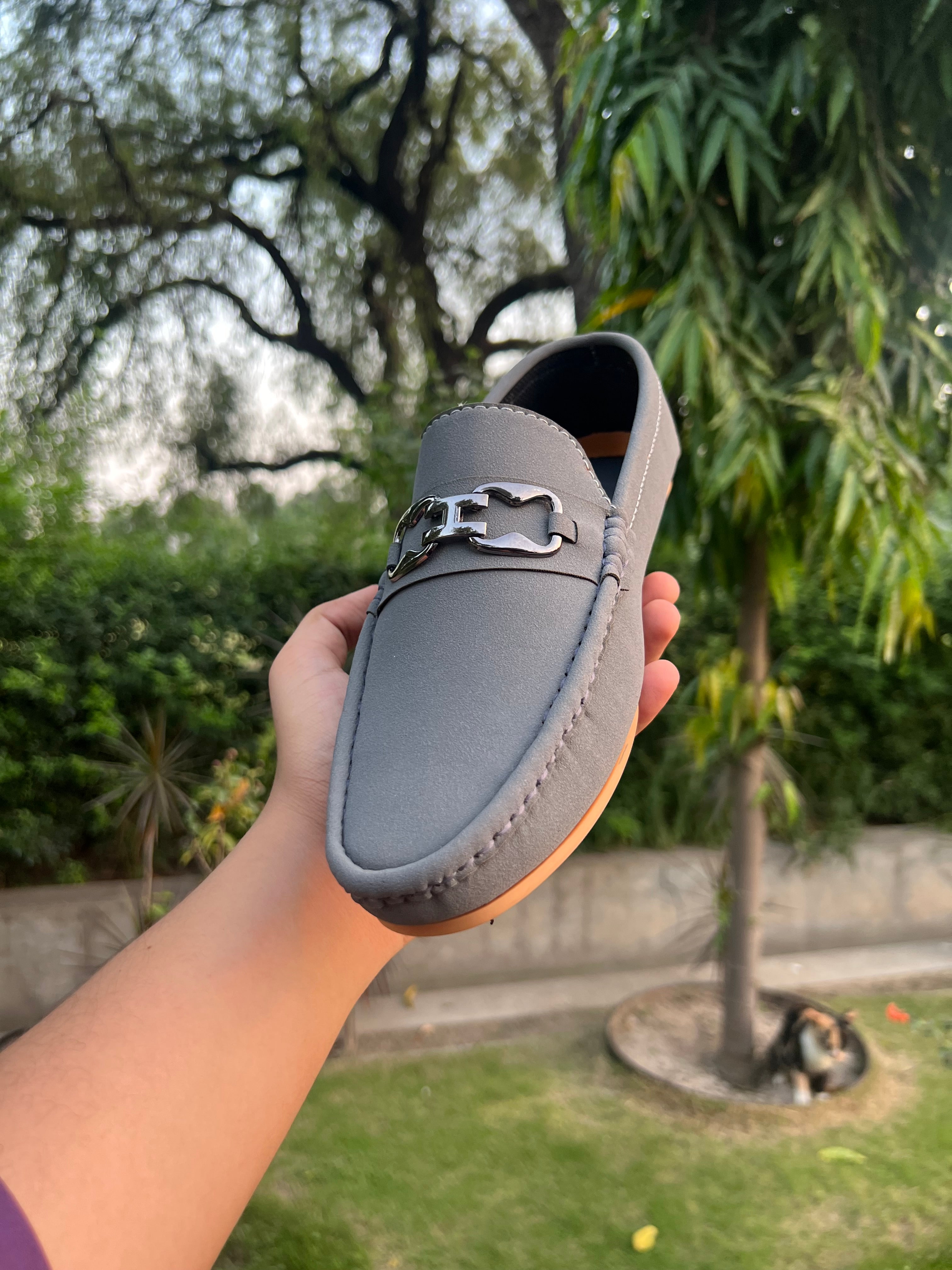 Grey exective loafer