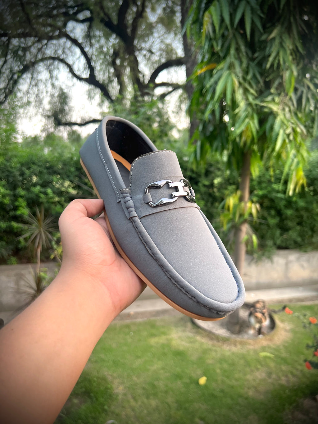 Grey exective loafer